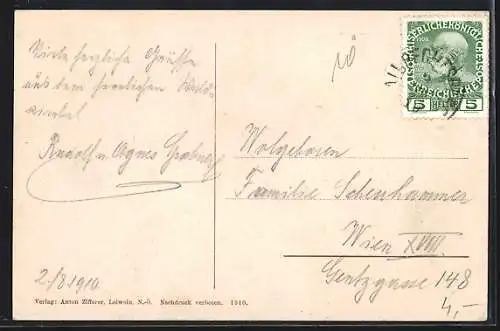 AK Albrechtsberg a. d. grossen Krems, Ortsansicht mit der Burg