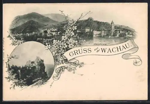 AK Dürrenstein /Wachau, Spitz a. d. Donau, Aggstein, Ortsansicht