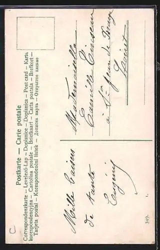 AK Junges Mädchen mit dem Nachttopf in der Hand