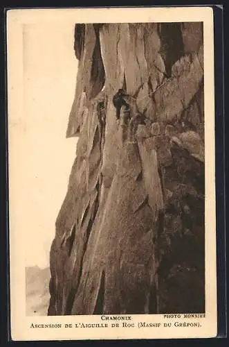 AK Chamonix, Ascension de l`Aiguille de Roc, Massif du Grépon, Bergsteigen