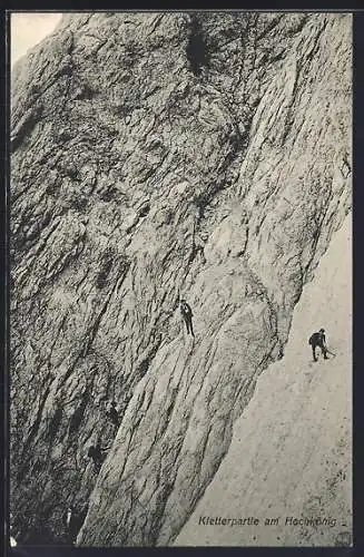 AK Bergsteiger bei einer Kletterpartie am Hochkönig