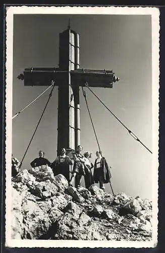 AK Hinterstoder /Ob.-Öst., Gipfelkreuz auf dem Grossen Priel im Totengebirge