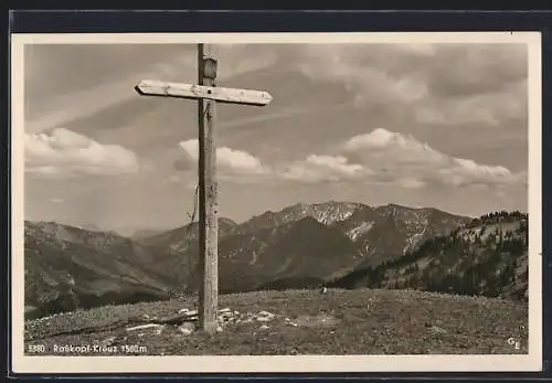 AK Rosskopf-Kreuz mit Bergpanorama