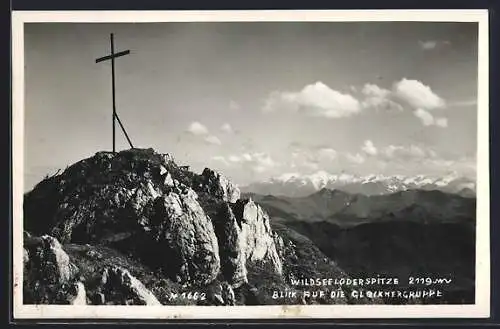 AK Gipfelkreuz auf dem Wildseeloder mit Blick auf die Glocknergruppe