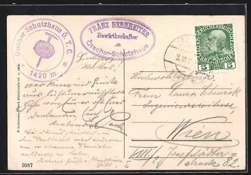 AK Gipfelkreuz auf dem Ötscher gegen Scheiblingstein und Dürrenstein