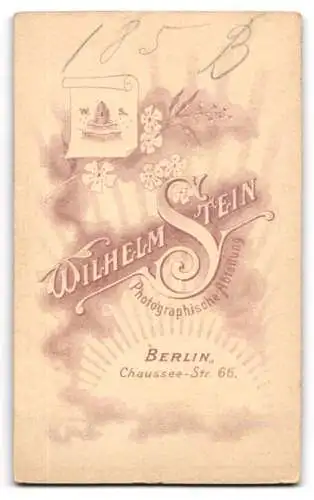Fotografie Wilhelm Stein, Berlin, Chausseestrasse 66, Porträt einer jungen Frau