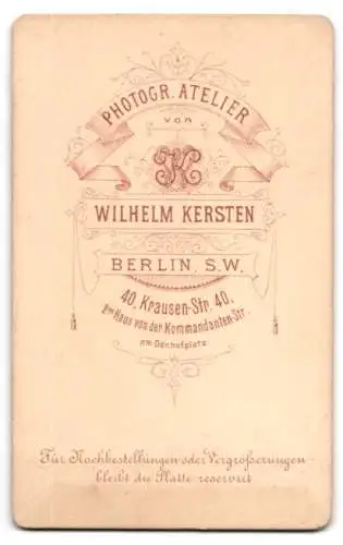 Fotografie Wilhelm Kersten, Berlin, Krausenstrasse 40, Porträt eines jungen Mannes