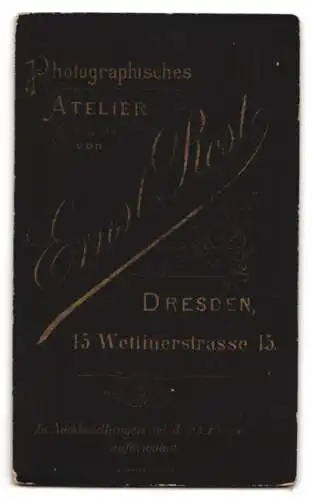 Fotografie Ernst Rost, Dresden, Wettinerstrasse 15, Portrait eines jungen Mannes