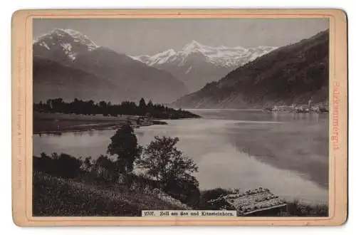 Fotografie Stengel & Markert, Dresden, Ansicht Zell am See, Blick über den See nach dem Ort mit Kitzsteinhorn