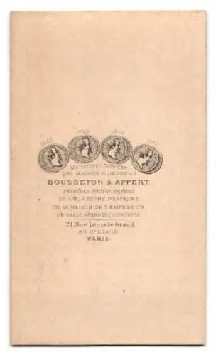 3 Fotografien Bousseton & Appert, Paris, Portrait Marquis Ala Ponzoni in verschiedenen Posen