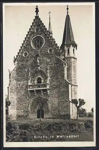 AK Mariasdorf /Burgenland, Blick zur Kirche