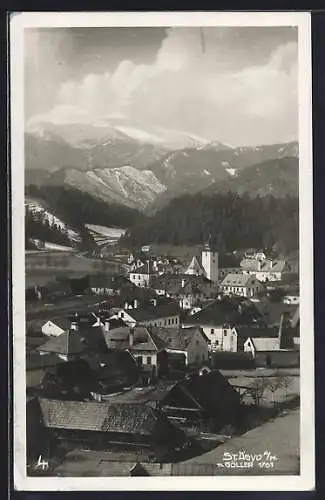 AK St. Aegyd am Neuwalde, Ortsansicht aus der Vogelschau