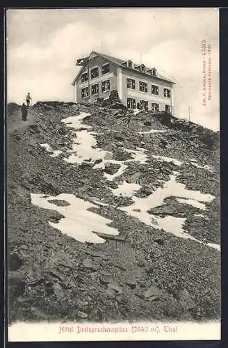 AK Stilfserjoch, Blick auf das Alpen-Hotel Dreisprachenspitz