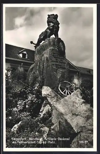 AK Klagenfurt /Kärnten, Artillerie-Denkmal am Feldmarschall Conrad-Platz