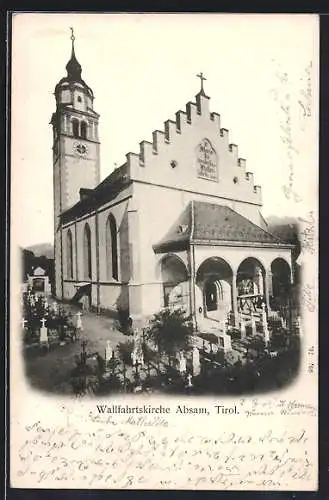 AK Absam / Tirol, Partie an der Wallfahrtskirche