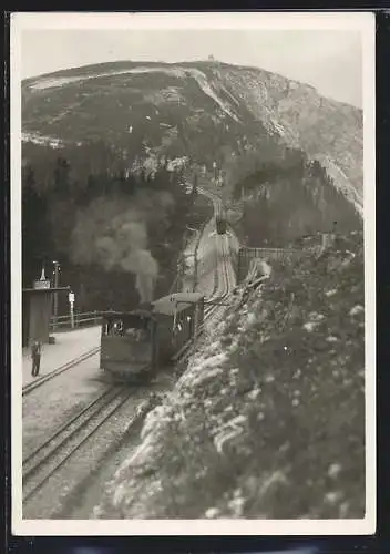 AK Hochschneeberg, Bahnhof Haltestelle Baumgarten der Zahnradbahn