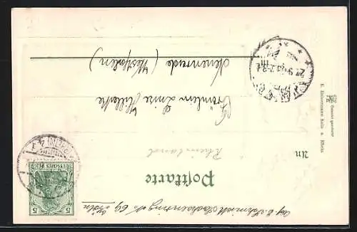 Passepartout-Lithographie Köln a. Rh., Dom, Wappen