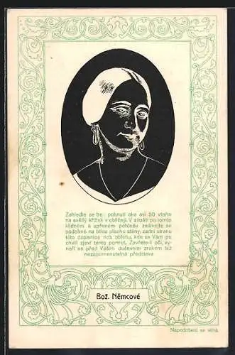 AK optische Täuschung, Mädchen Portrait in schwarz-weiss