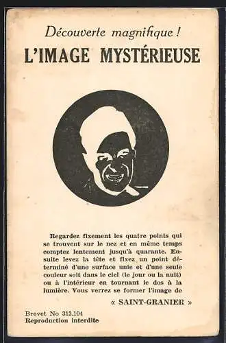 AK L`Image Mystérieuse, Schauspieler Saint-Granier, optische Täuschung