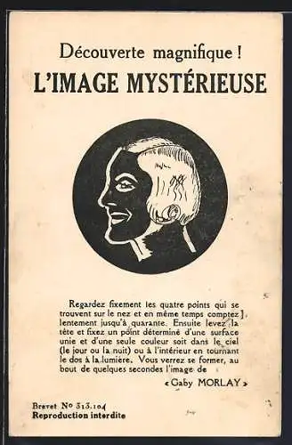 AK Gaby Morlay, optische Täuschung