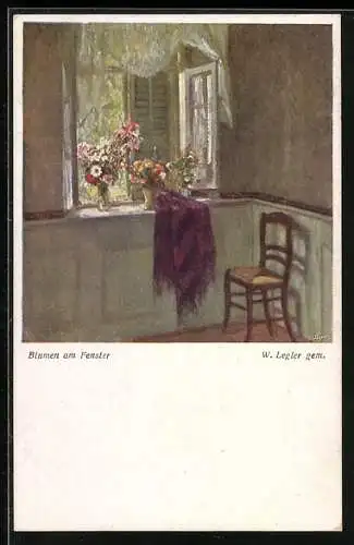 Künstler-AK Brüder Kohn (B.K.W.I) Nr.1616: Blumen an einem Fenster