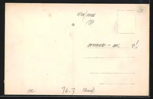Stereo-AK Wien, Techn. Museum, Lilienthal ahmt den Vogelflug nach, Modell