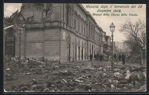 AK Messina, Messina dopo il terremoto del 1908, Avanzi della Chiesa della Grazie