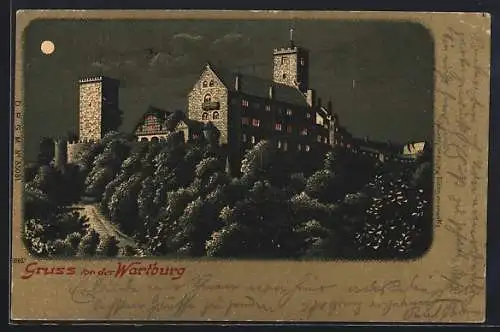 Mondschein-Lithographie Eisenach, Wartburg