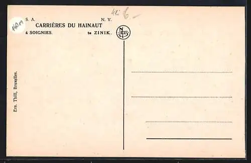 AK Soignies, Carrières du Hainaut, Travail mécanique de la pierre