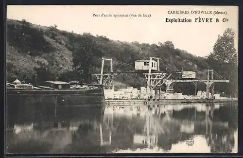 AK Euville, Carrières, Exploitation Fèvre & Cie., Port d`embarquement