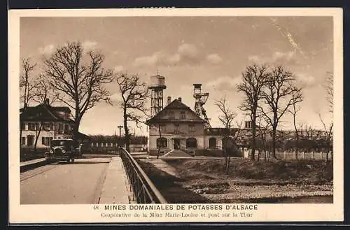 AK Ensisheim, Mines Domaniales de Potasses d`Alsace, Coopérative de la Mine Marie-Louise et pont sur la Thur