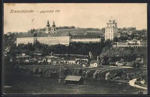 AK Kremsmünster, Ortsansicht aus der Vogelschau