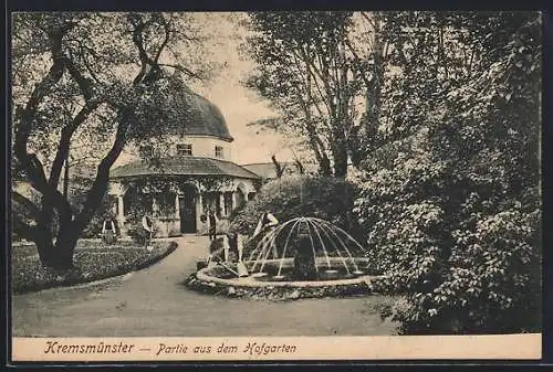 AK Kremsmünster, Partie aus dem Hofgarten