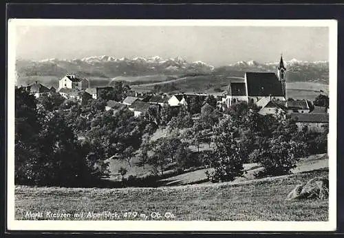 AK Bad Kreuzen /O.-Oe., Panorama mit Alpenblick