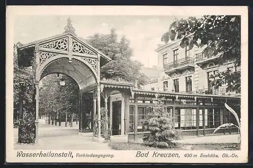 AK Bad Kreuzen /O.-Oe., Sanatorium Dr. Fleischanderl, Verbindungsgang