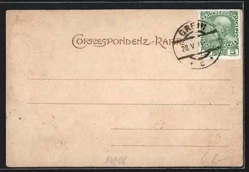 AK St. Nikola an der Donau, Teilansicht des Ortes