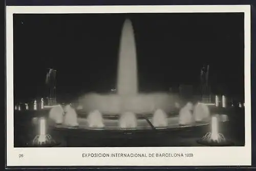 AK Barcelona, Exposicion Internacional 1929, Fuente Magica