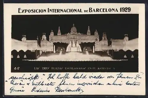 AK Barcelona, Exposicion International 1929. Las Plazas Escalonanas en el Aspecto - Ausstellung