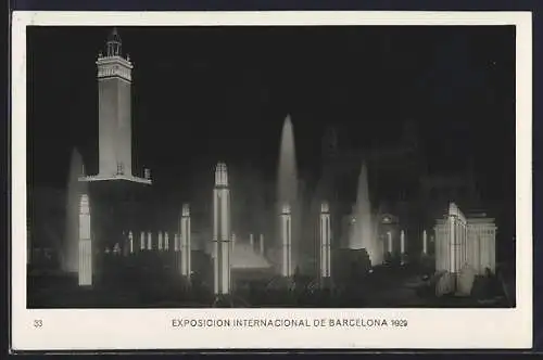 AK Barcelona, Exposicion Internacional 1929, Plaza del Universo