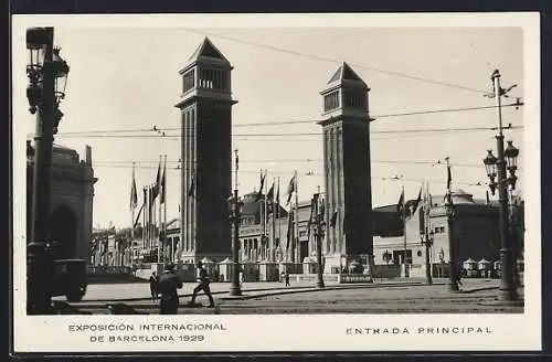 AK Barcelona, Exposicion Internacional 1929, Entrada Principal