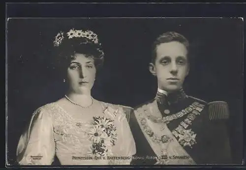 AK Prinzessin Ena von Battenberg und König Alfons XIII. von Spanien