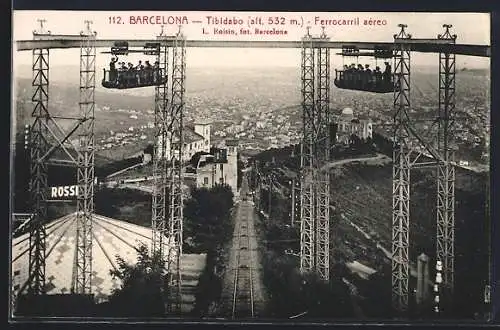 AK Barcelona, Tibidabo, Ferrocarril aéreo