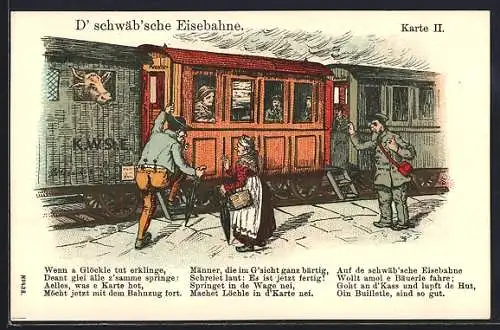 AK Eisenbahn im schwäbischen Bahnhof