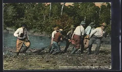 AK Panama, Hunters-Hauling Alligators to camp