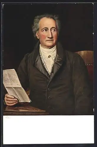 AK Johann Wolfgang von Goethe mit einem Brief