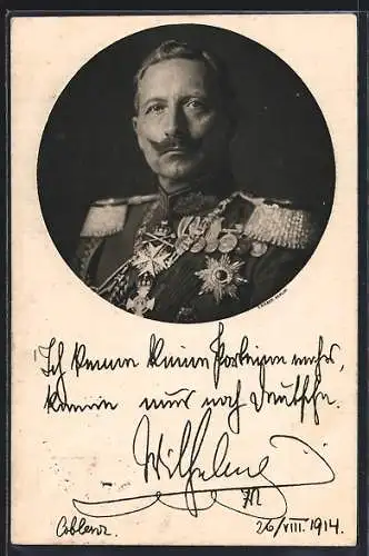 AK Kaiser Wilhelm II. von Preussen & Spruch