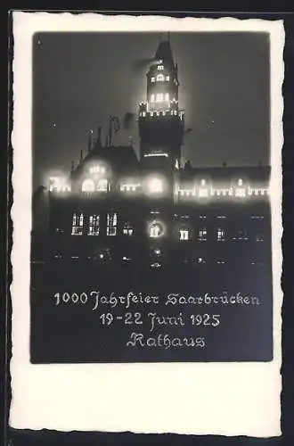 AK Saarbrücken, 1000-Jahrfeier Juni 1925, Rathaus