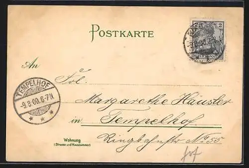 Passepartout-Lithographie Berlin, Palais Kaiser Friedrich III., Wappen