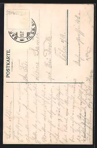 AK Basel, Rheinpartie mit Münster