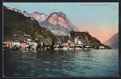 AK San Mamette, Ortsansicht am Lago di Lugano